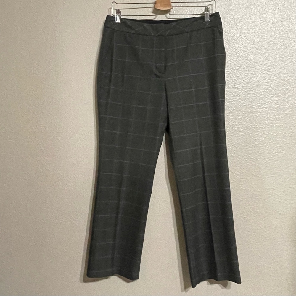 Talbots Womens Dress Pants‎ Heritage Wool Blend Plaid Straight Leg Gray Size 8P